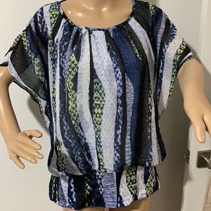 Style & Co. Mixed Skin, Flattering Lined Blouse with Flutter Sleeves